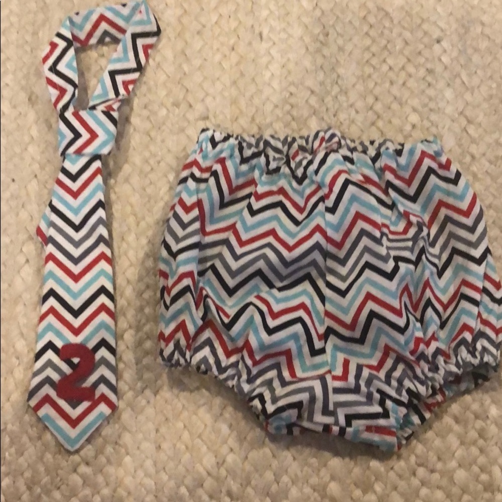 2nd birthday diaper cover and tie